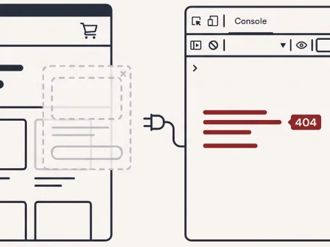 Browser console showing failed requests from a Shopify app that was uninstalled but left code in the theme